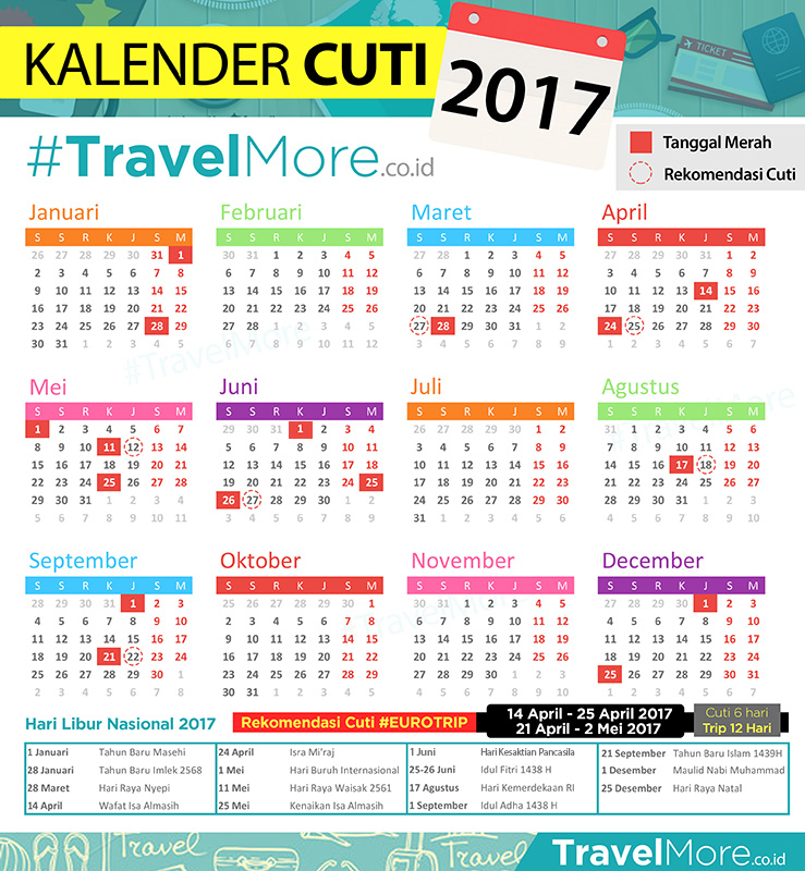 Kalender Cuti 2017 Travelmore